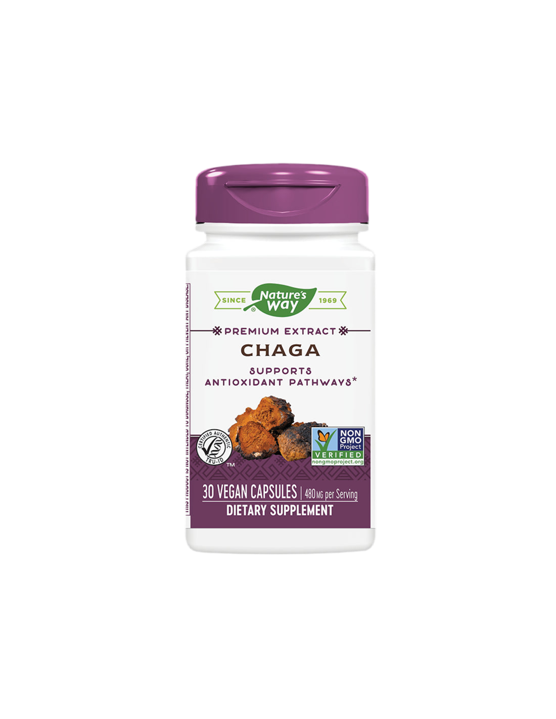 Chaga / Чага 480 mg x 30 капсули Nature’s Way - Feel You