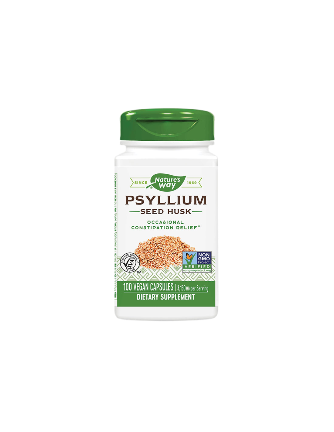 Psyllium Seed Husk/ Теснолист живовляк/ Хуск (люспи) 525 mg x 100 капсули Nature’s Way - Feel You