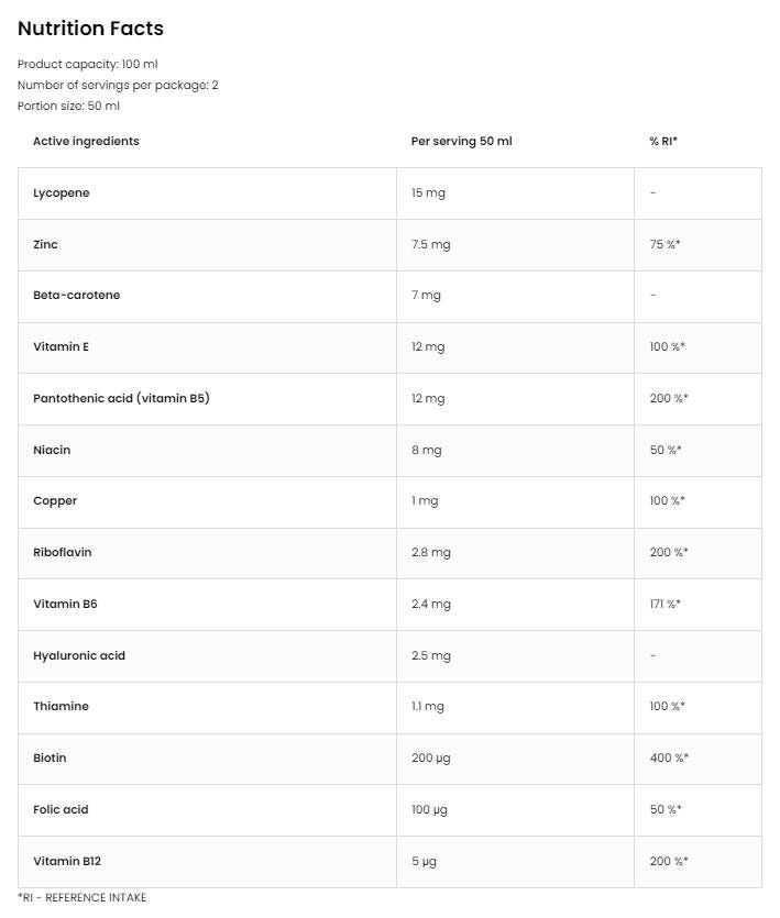 „Sunbeam“ multivitaminai šūviai | Geresnė įdegio formulė - 100 ml