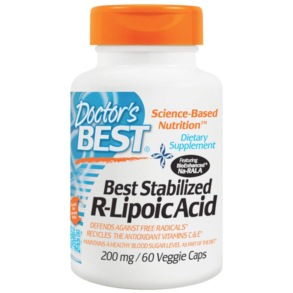 Best R-Lipoic Acid / Stabilized NA-R-ALA 200 mg-60 capsules