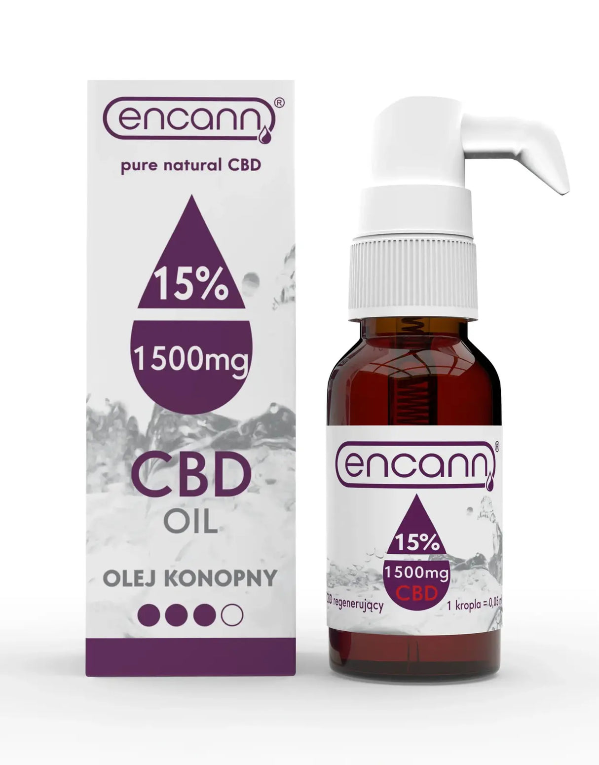 Регенериращо масло CBD 15%  1500 мг 10 мл опаковка Encann - Feel You