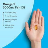 Omega 3 2000 mg /EPA 660 mg, DHA 440 mg/ Pure Fish Oil /240 capsules, 120 doses/ Nutravita