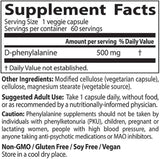 D -Phenylalanine 500 mg - 60 capsules