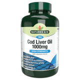 Масло от черен дроб на треска (Cod Liver Oil) 1000мг 180 меки капсули NaturesAid - Feel You