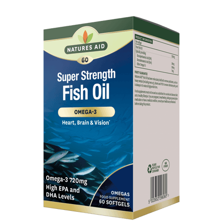 Концентрирано рибено масло (Super Strength Fish Oil) 1200мг 60 меки капсули NaturesAid - Feel You