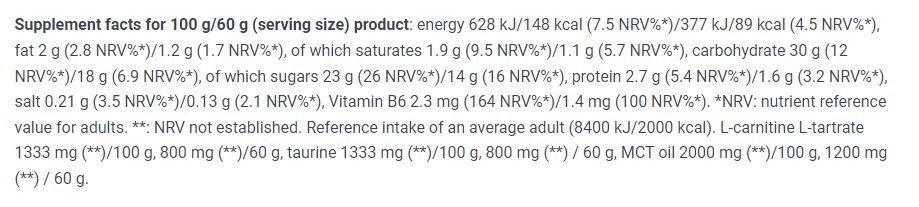 Energijos gelio dėžutė / 24 su 60 g