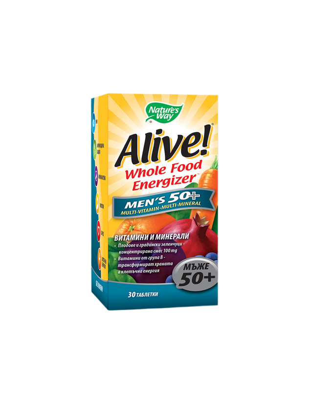 Alive Men’s 50+ / Aлайв! Mултивитамини за мъже 50+, 30 таблетки Nature’s Way - Feel You