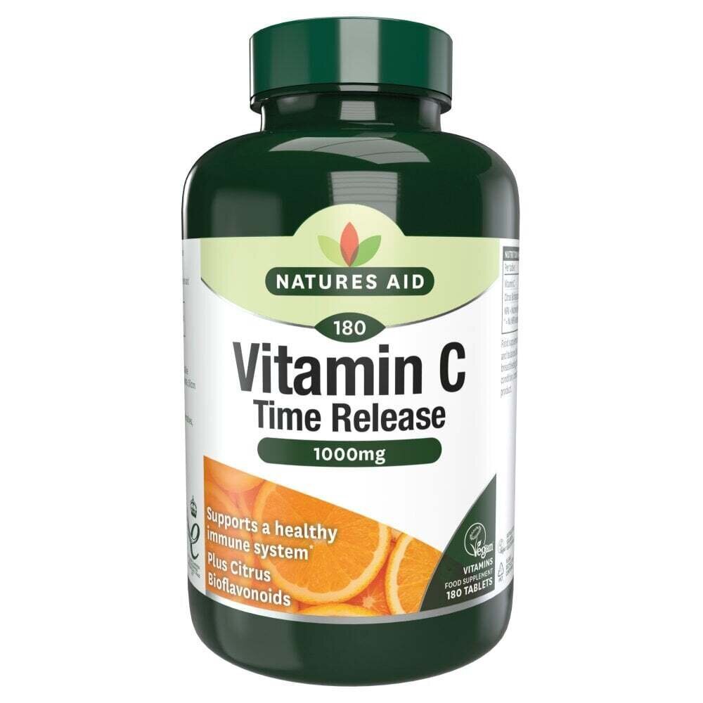 Витамин С с удължено освобождаване (Vitamin C Time Release) 1000mg 90 таблетки NaturesAid - Feel You