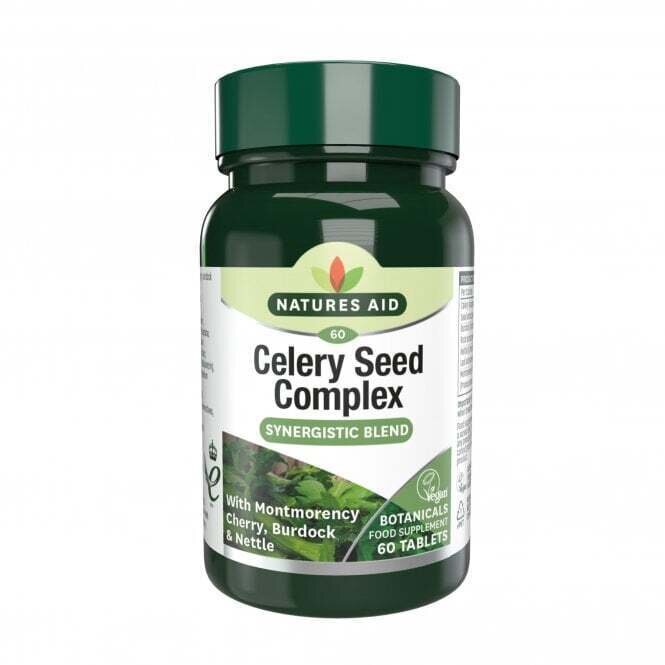 Семена от целина, вишна, репей и коприва (Celery Seed Complex) 60 таблетки NaturesAid - Feel You