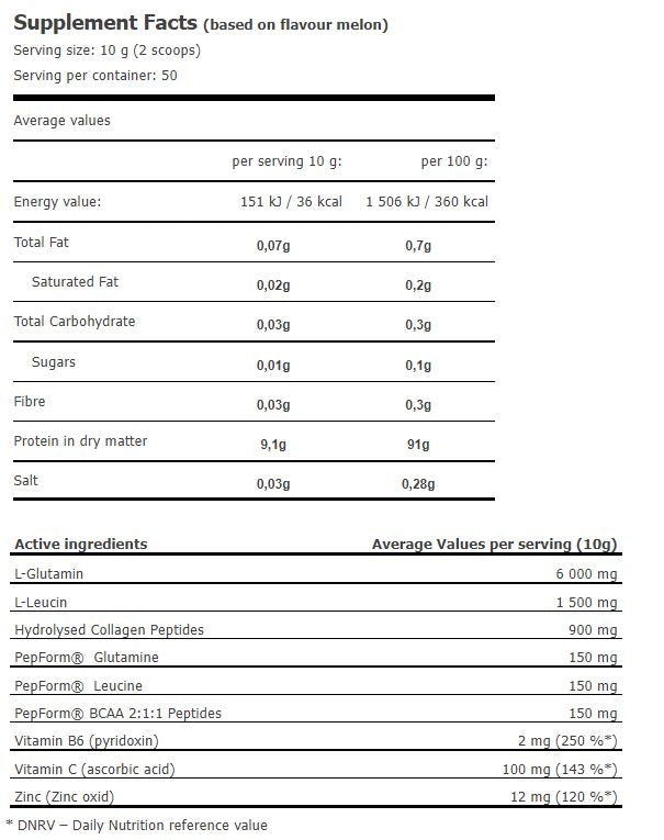 Glutamiini ultra amino löök 0,500 kg