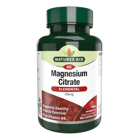 Магнезий Цитрат + Витамин В6 (Elemental Magnesium Citrate) 119мг 60 капсули NaturesAid - Feel You