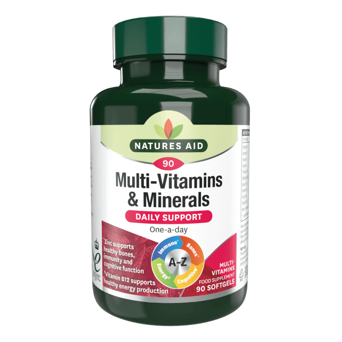 Мултивитамини и минерали (Multi-Vitamins & Minerals) 90 меки капсули NaturesAid - Feel You