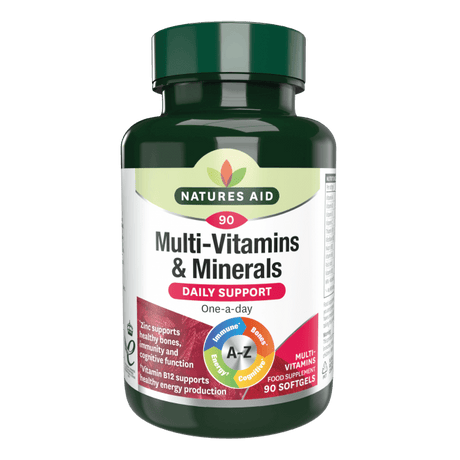 Мултивитамини и минерали (Multi-Vitamins & Minerals) 90 меки капсули NaturesAid - Feel You