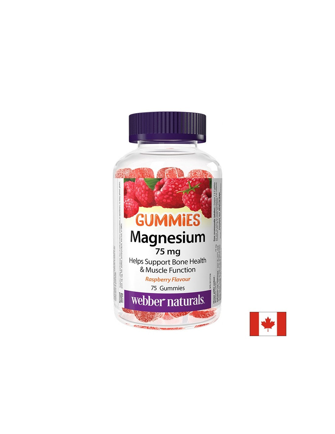 Muscular and nervous system - Magnesium (citrate), 75 mg x 75 jelly tablets, raspberry flavored
