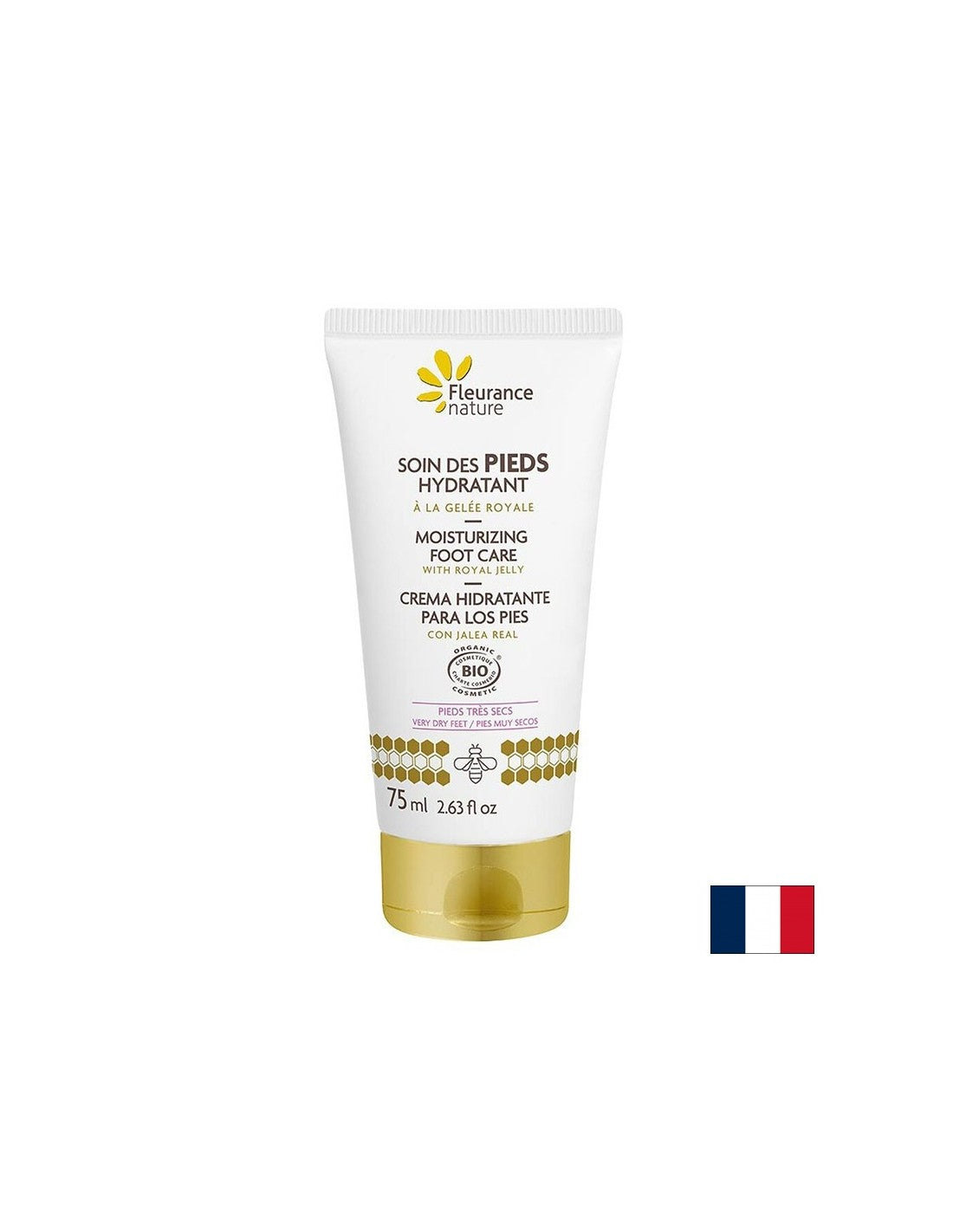 Crema de pies hidratante con gelatina real, orgánica, 75 ml