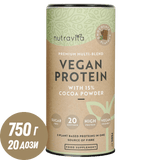 Vegan Protein + Enzymes - 750 g (Chocolate) Nutravita