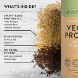 Vegan Protein + Enzymes - 750 g (Chocolate) Nutravita