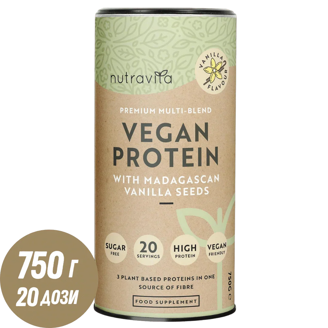 Vegan Protein + Enzymes - 750 g (Vanilla) Nutravita