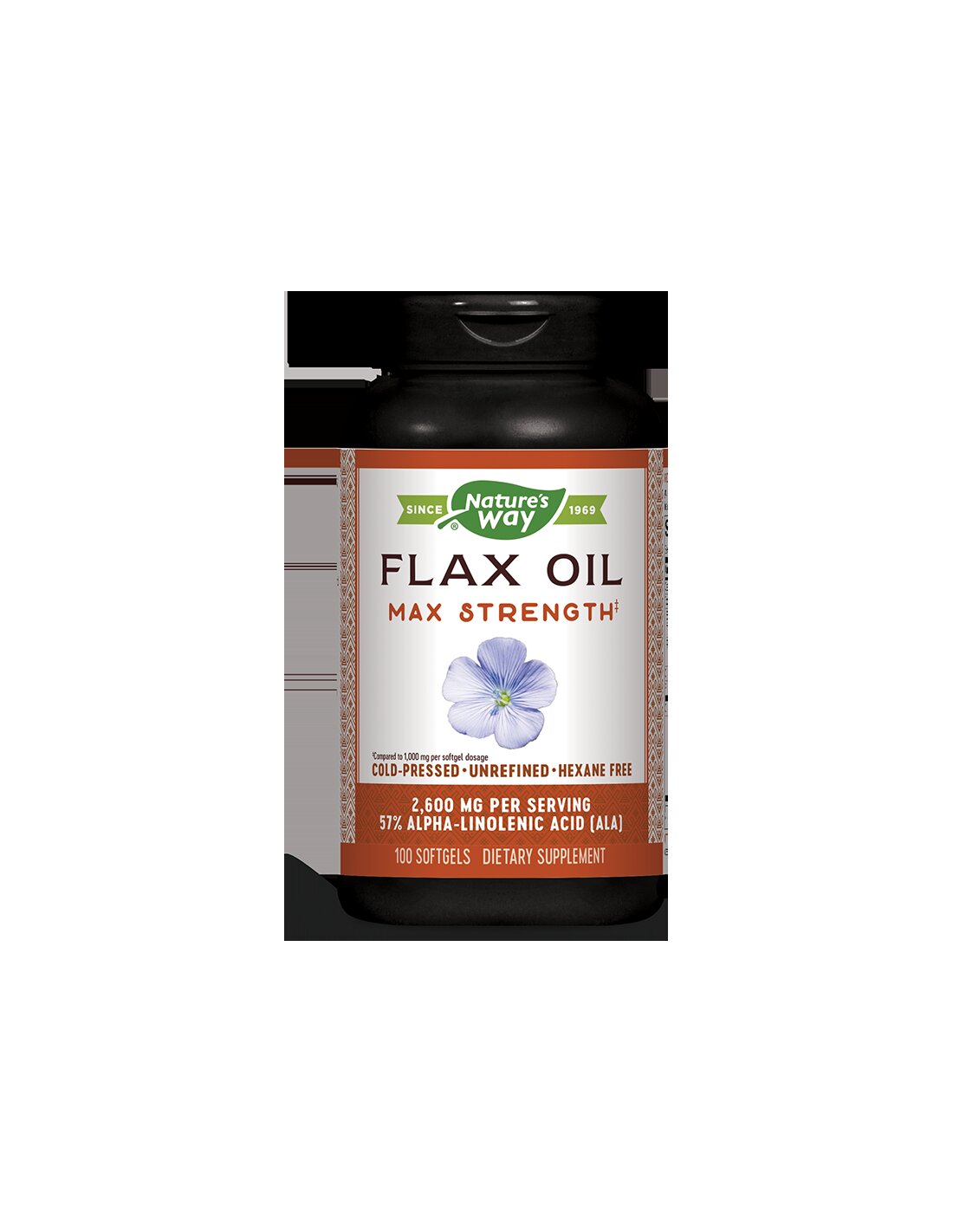 Flax Oil 57% ALA/ Ленено масло 1300 mg х 100 софтгел капсули Nature’s Way - Feel You