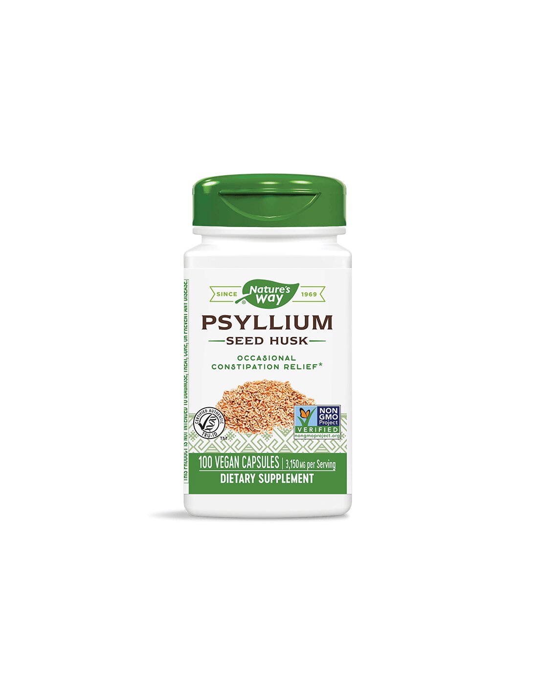 Psyllium Seed Husk/ Теснолист живовляк/ Хуск (люспи) 525 mg x 100 капсули Nature’s Way - Feel You