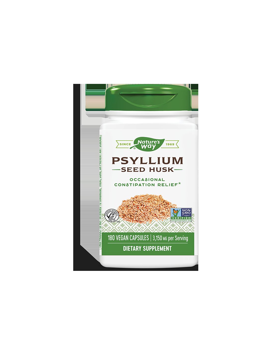 Psyllium Seed Husk/ Теснолист живовляк/ Хуск (люспи) 525 mg х 180 капсули Nature’s Way - Feel You