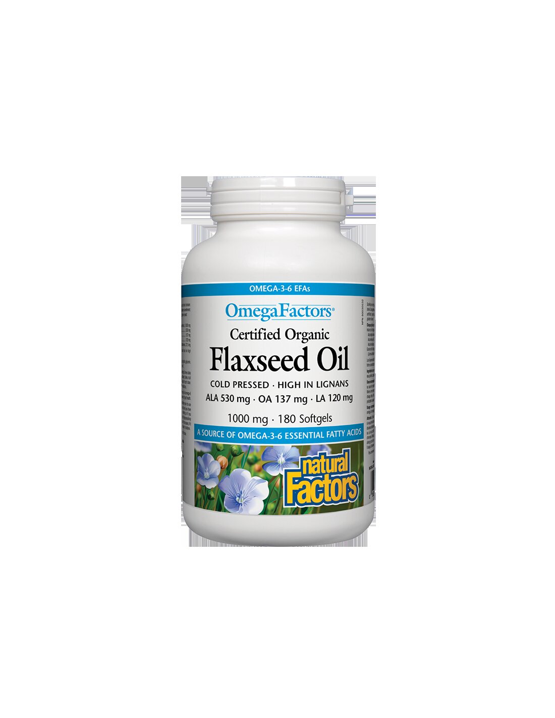 Certified Organic Flaxseed Oil - 180 Гел капсули - Feel You