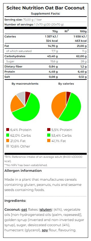 Oat bar box / 20 with 70 g