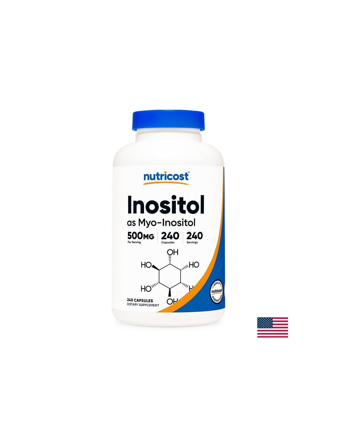 Hormonální nerovnováha – Inositol (Myo Inositol/Vitamin B8), 500 mg/240 tobolek <tc>Nutricost</tc>