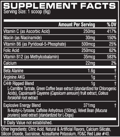 C4 Ripped Pre-Workout / 1 Serving