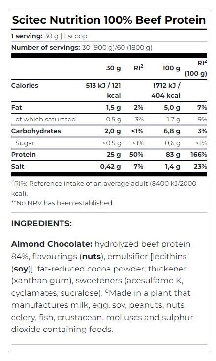 100% Bef Protein - 1.800 kg