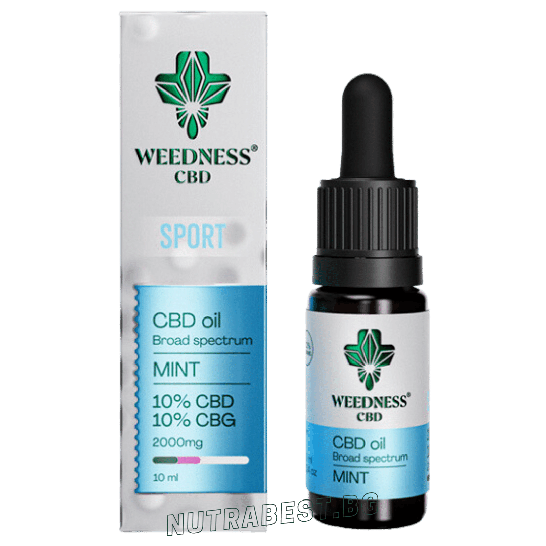 Спорт CBD масло 10% + CBG 10% широк спектър|Мента (10ml)  Weedness CBD - Feel You