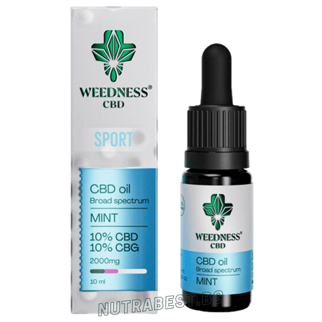 Спорт CBD масло 10% + CBG 10% широк спектър|Мента (10ml)  Weedness CBD - Feel You