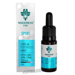 Спорт CBD масло 20% + CBG 10% широк спектър|Мента (10ml)  Weedness CBD - Nutra Best Europe