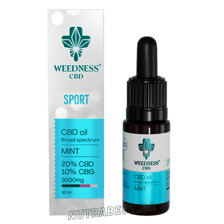 Спорт CBD масло 20% + CBG 10% широк спектър|Мента (10ml)  Weedness CBD - Feel You