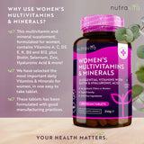 Women's Multivitamins with Biotin and Hyaluronic Acid 180 Vegan Tablets - Feel You