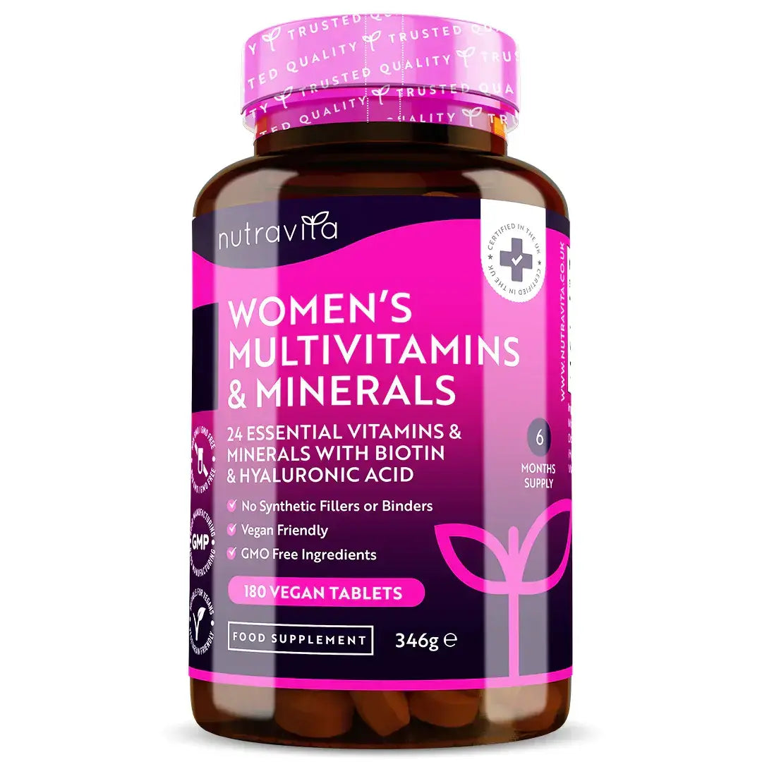 Women's Multivitamins with Biotin and Hyaluronic Acid 180 Vegan Tablets - Feel You