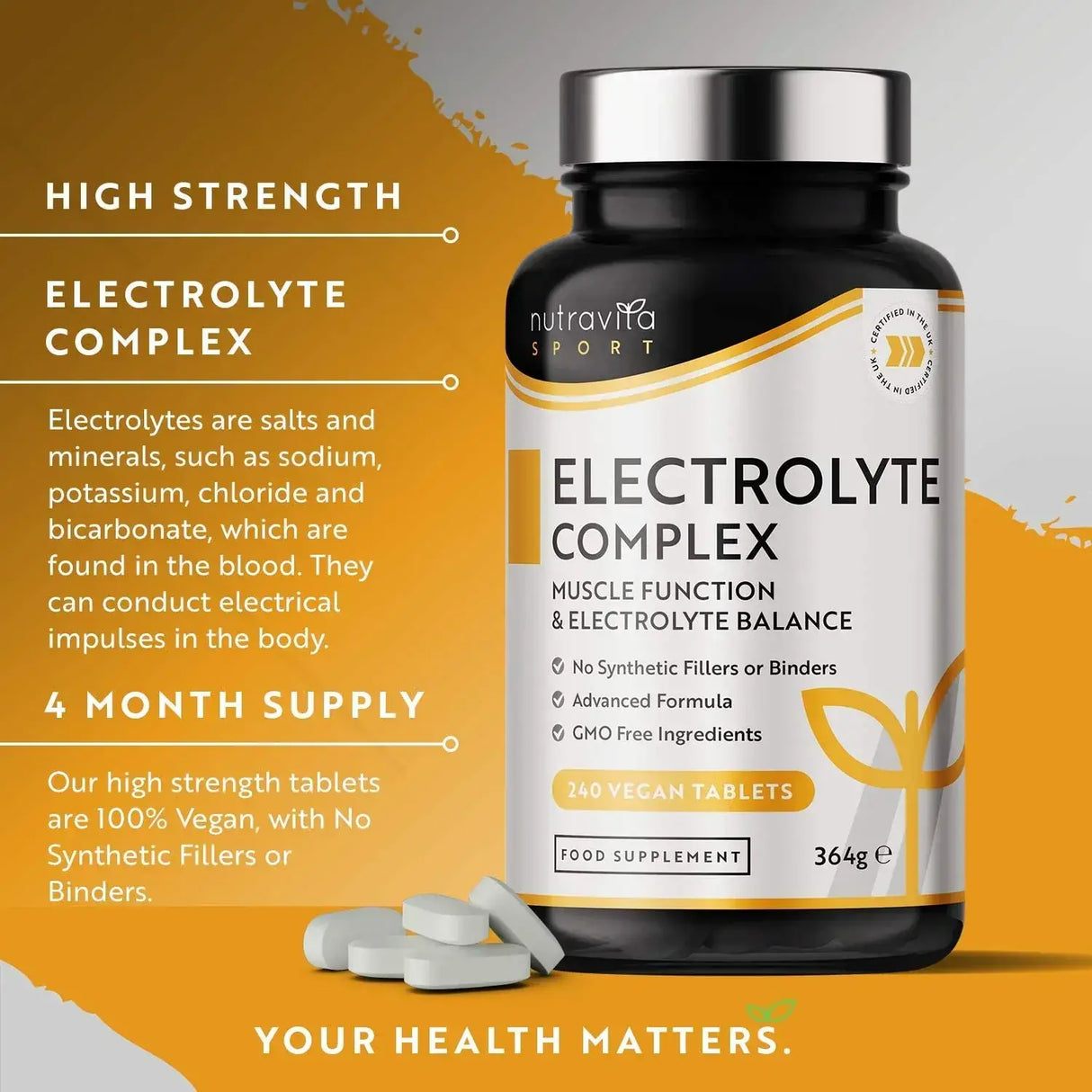 Electrolyte Complex 240 Vegan Tablets - Feel You