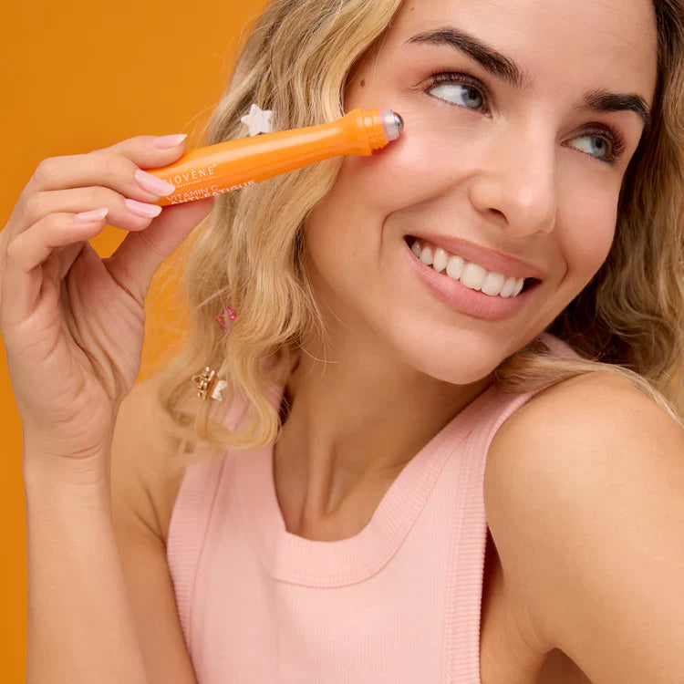 Rolo para os olhos da vitamina C com 10% de vitamina C para uma aparência fresca e radiante de 15 ml