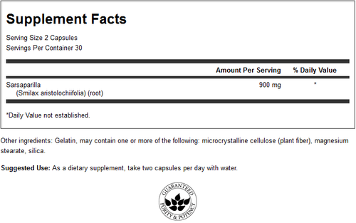 Sarsaparilla Root 450 mg - 60 капсули - Feel You