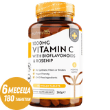 Vitamin C 1000 mg with Bioflavonoids and Rosehip 180 Nutravita tablets
