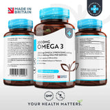 Omega 3 2000 mg /EPA 660 mg, DHA 440 mg/ Pure Fish Oil /240 капсули, 120 дози/ Nutravita - Feel You