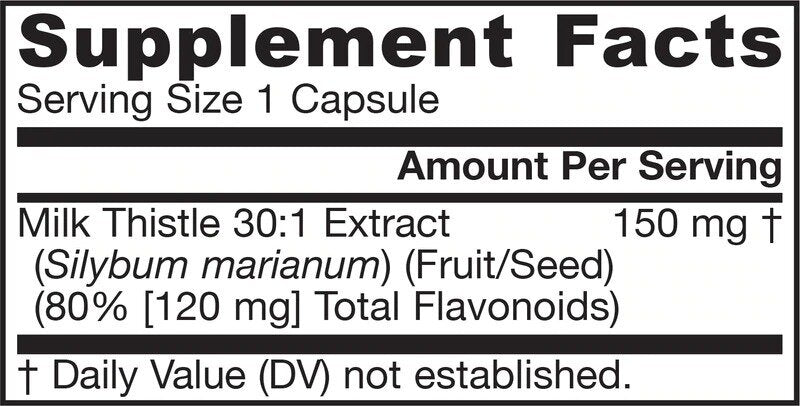 Milk Thistle 150 mg | Standardized 30:1 Extract - 100 капсули - Feel You