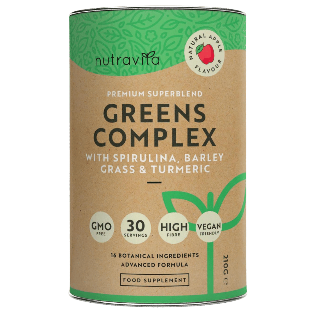 Super Greens Complex (18 active ingredients) 200 g Nutravita - Feel You