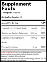 Calcium Magnesium Zinc + D3 - 90 tablets