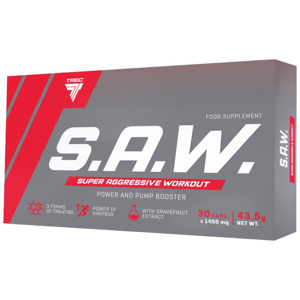 S.A.W. CAPS | Super Aggressive Pre -Workout - 30 capsules