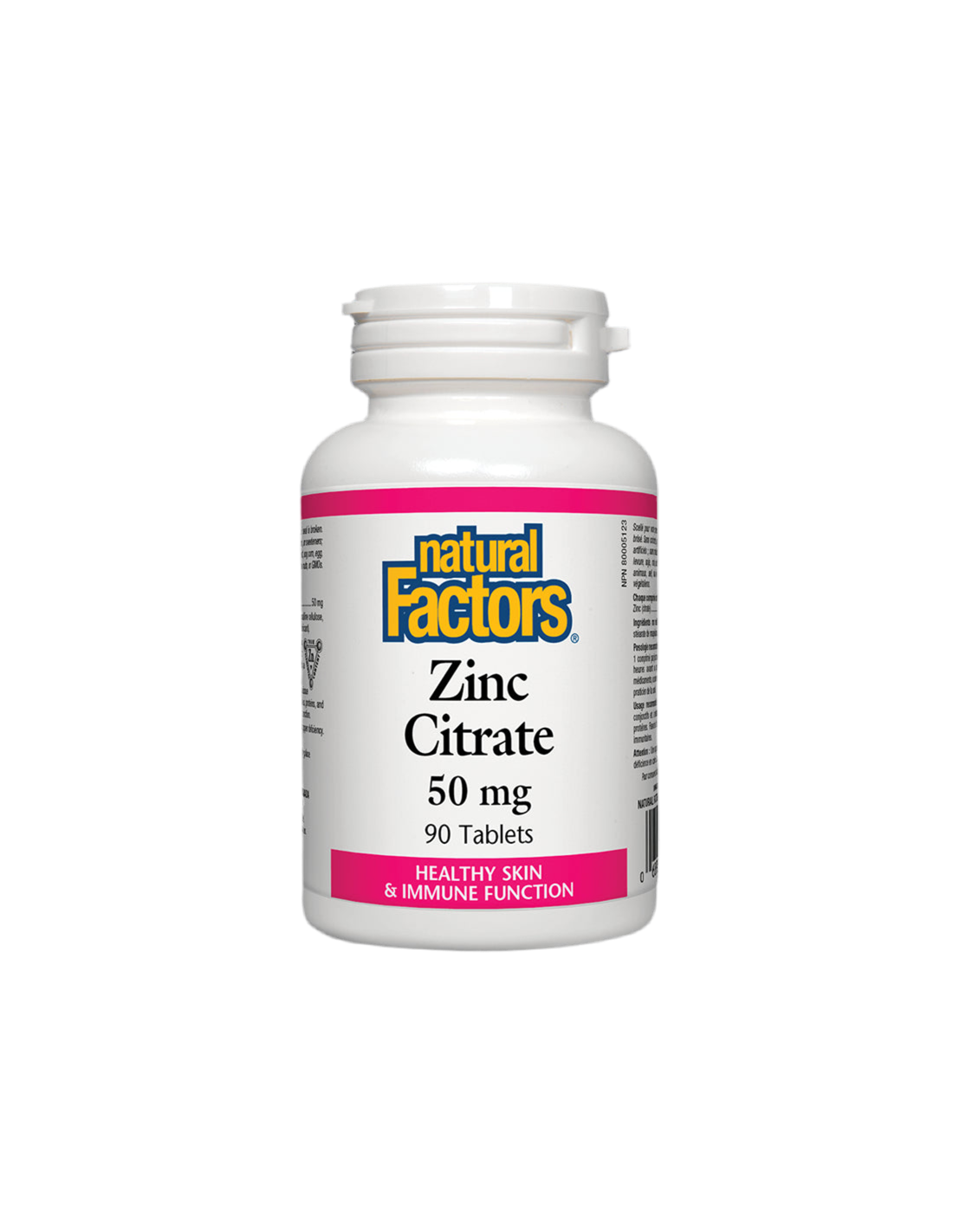 Zinc Citrate / Цинк (цитрат) 50 mg х 90 таблетки Natural Factors - Feel You