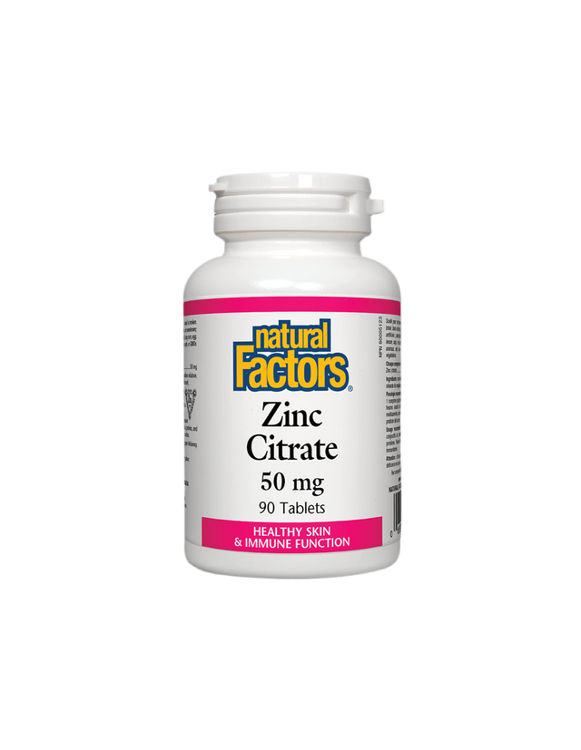 Zinc Citrate / Цинк (цитрат) 50 mg х 90 таблетки Natural Factors - Feel You