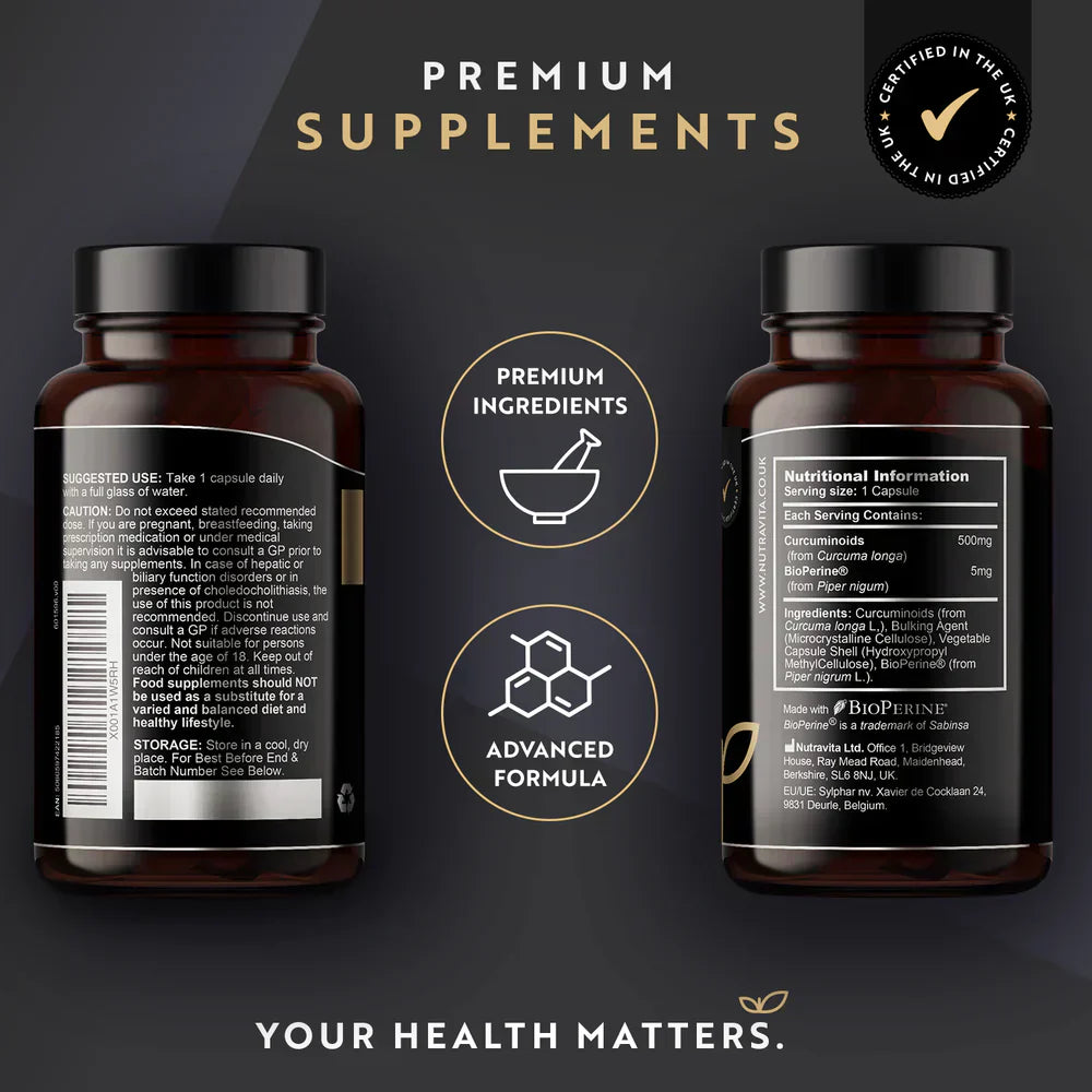 Premium Curcumin 95% Curcuminoids with Bioperine® – 120 capsules