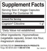 Cognizin Citicoline 500 mg / 60 Vcaps - 0 - Feel You