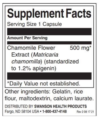 Chamomile Flower Extract 500 mg | Standardized Apigenin - 60 капсули - Feel You